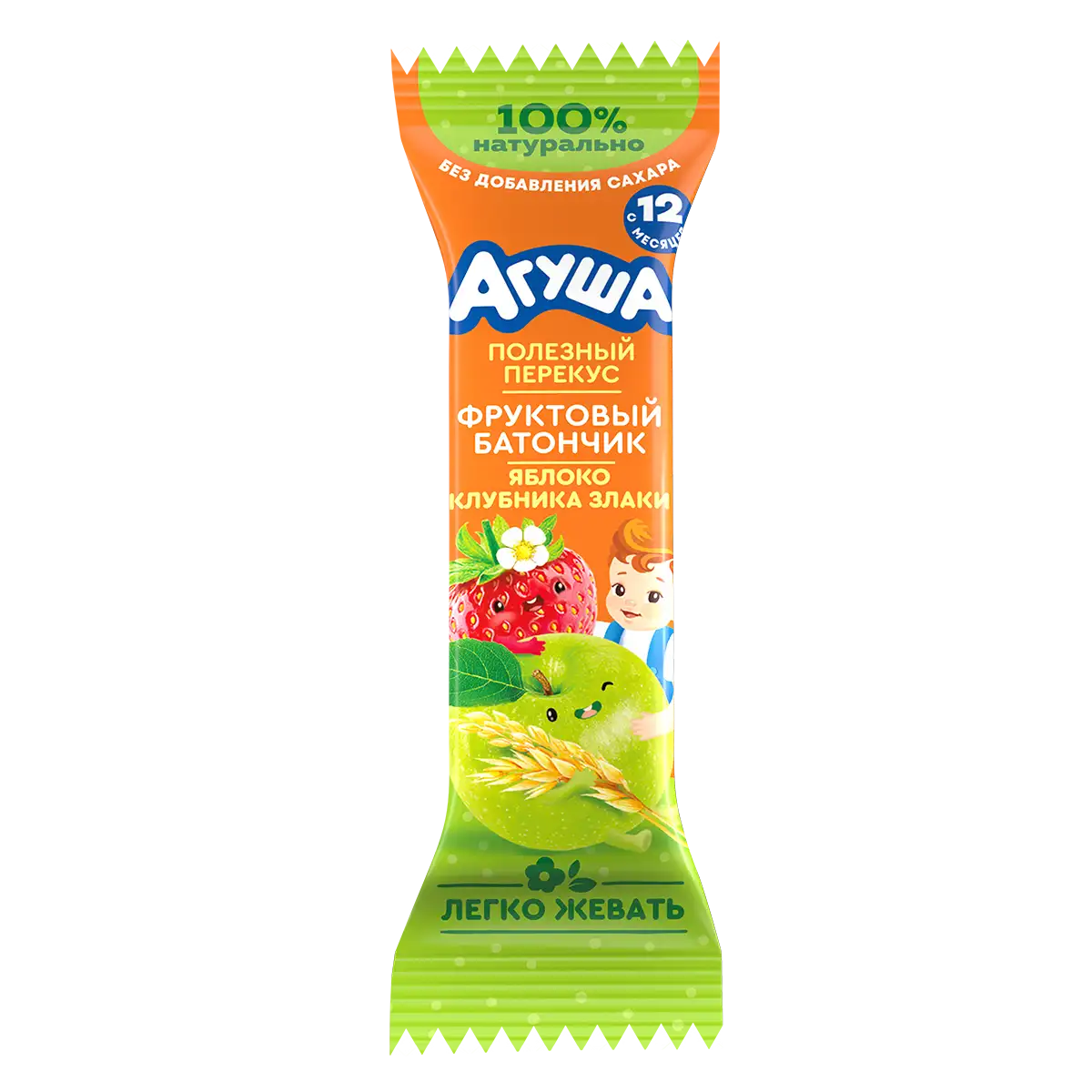 Фруктовый батончик Яблоко-клубника-злаки